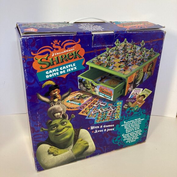 Dreamworks Shrek Game Castle Wooden Board Drawer With 8 Games + Box 2006 - Picture 9 of 16